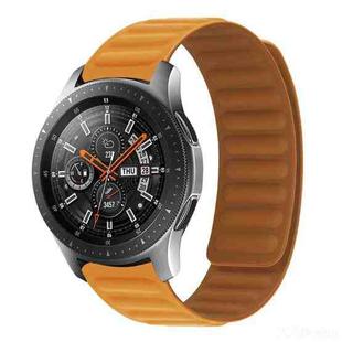 Silicone Magnetic Watch Band For Huawei GT 2 42mm(Orange Yellow)