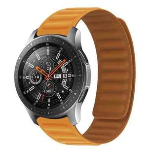 Silicone Magnetic Watch Band For Samsung Galaxy Watch 3 41MM R850(Orange Yellow)