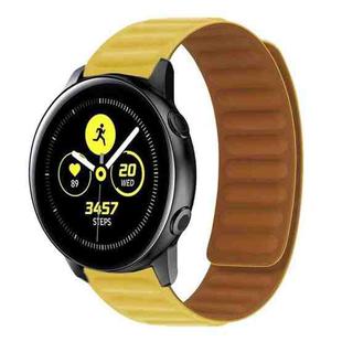 Silicone Magnetic Watch Band For Samsung Galaxy Watch Active(Yellow)