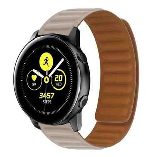 Silicone Magnetic Watch Band For Samsung Galaxy Watch Active(Khaki)