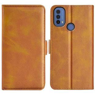 For Motorola Moto E30 / E40 Dual-side Magnetic Buckle Leather Phone Case(Yellow)