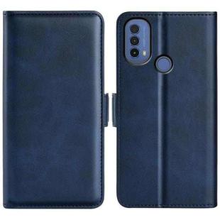 For Motorola Moto E30 / E40 Dual-side Magnetic Buckle Leather Phone Case(Dark Blue)