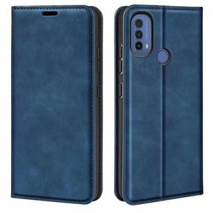 For Motorola Moto E30 / E40 Retro-skin Magnetic Suction Leather Phone Case(Dark Blue)