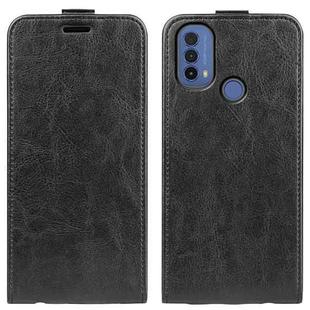 For Motorola Moto E30 / E40 R64 Texture Single Vertical Flip Leather Phone Case(Black)