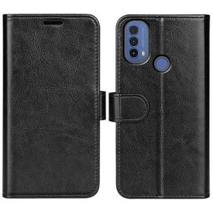 For Motorola Moto E30 / E40 R64 Texture Single Horizontal Flip Phone Case(Black)