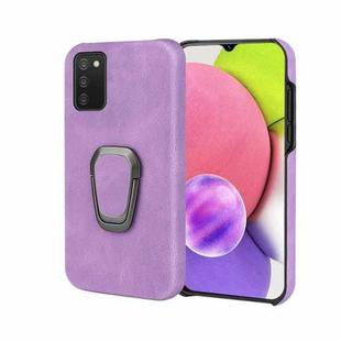 Ring Holder PU Phone Case for Samsung Galaxy A03s 166mm(Purple)