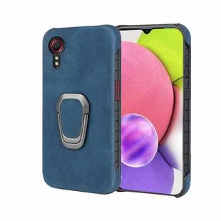 Ring Holder PU Phone Case For Samsung Galaxy Xcover 5 / Xcover 5S(Blue)