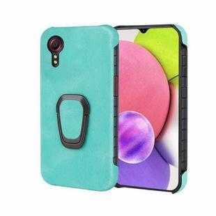 Ring Holder PU Phone Case For Samsung Galaxy Xcover 5 / Xcover 5S(Mint Green)