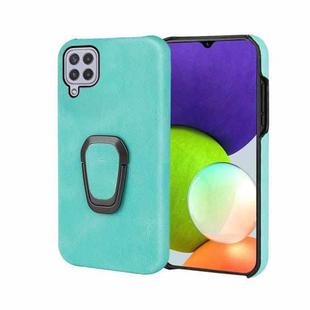 Ring Holder PU Phone Case For Samsung Galaxy A22 4G(Mint Green)