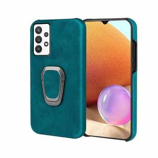 Ring Holder PU Phone Case For Samsung Galaxy A32 4G / A32 Lite(Cyan)