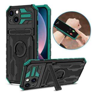 ENKAY Armor Wristband Phone Case for iPhone 13(Dark Green)
