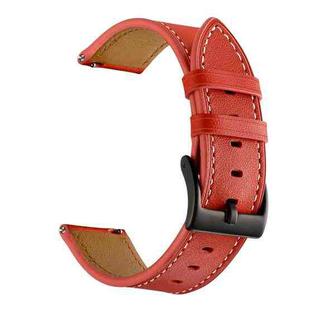 For Huawei Watch GT3 46mm / Watch GT Runner First Layer Leather Sewing Thread Watch Band (Red)