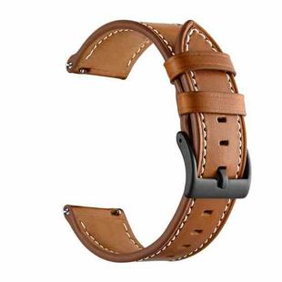 For Huawei Watch GT3 46mm / Watch GT Runner First Layer Leather Sewing Thread Watch Band (Brown)