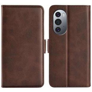 For Motorola Edge X30 Dual-side Magnetic Buckle Leather Phone Case(Brown)
