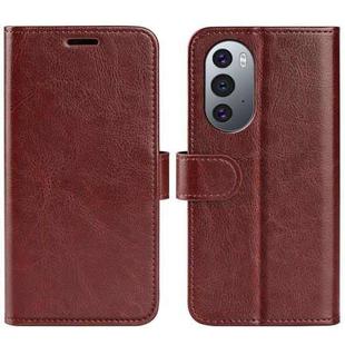 For Motorola Edge X30 R64 Texture Single Horizontal Flip Phone Case(Brown)