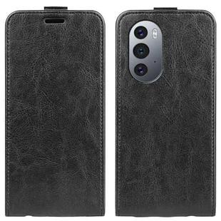 For Motorola Edge X30 R64 Texture Single Vertical Flip Leather Phone Case(Black)