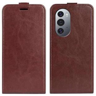 For Motorola Edge X30 R64 Texture Single Vertical Flip Leather Phone Case(Brown)
