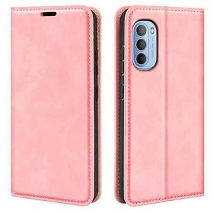 For Motorola Moto G31 4G Retro-skin Magnetic Suction Leather Phone Case(Pink)