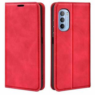 For Motorola Moto G31 4G Retro-skin Magnetic Suction Leather Phone Case(Red)