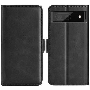 For Google Pixel 6a Dual-side Magnetic Buckle Leather Phone Case(Black)