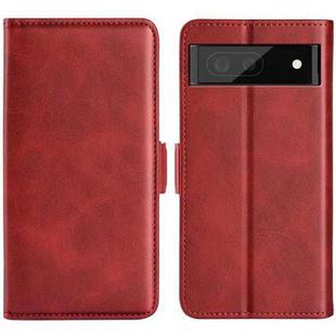 For Google Pixel 6a Dual-side Magnetic Buckle Leather Phone Case(Red)