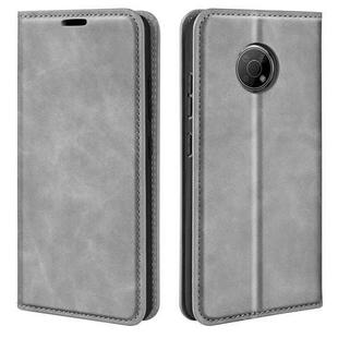 For  Nokia G300 Retro-skin Magnetic Suction Leather Phone Case(Grey)