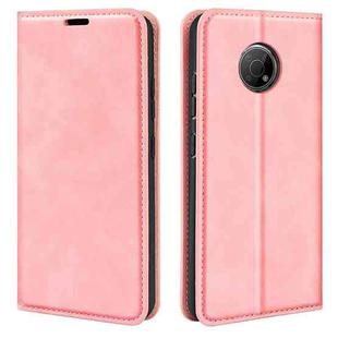 For  Nokia G300 Retro-skin Magnetic Suction Leather Phone Case(Pink)