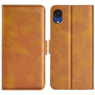 For Samsung Galaxy A03 Core Dual-side Magnetic Buckle Leather Case(Yellow)