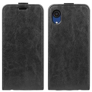 For Samsung Galaxy A03 Core R64 Texture Vertical Flip Leather Case(Black)
