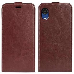 For Samsung Galaxy A03 Core R64 Texture Vertical Flip Leather Case(Brown)