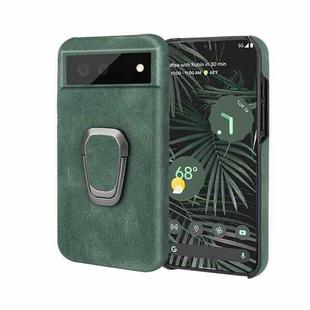 For Google Pixel 6 Pro Ring Holder PU Phone Case(Dark Green)
