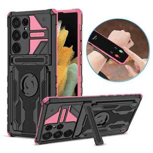 For Samsung Galaxy S22 Ultra ENKAY Armor Wristband Phone Case(Pink)