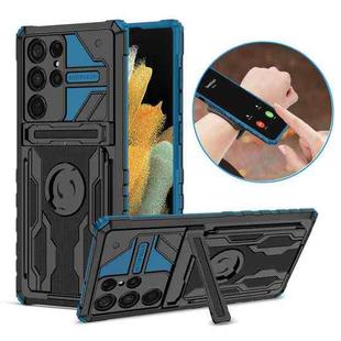For Samsung Galaxy S22 Ultra ENKAY Armor Wristband Phone Case(Blue)