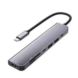 UC902 7-in-1 Multi-function HDMI+SD/TF+USB x 2+Type-C+PD to USB-C / Type-C Aluminum Alloy HUB