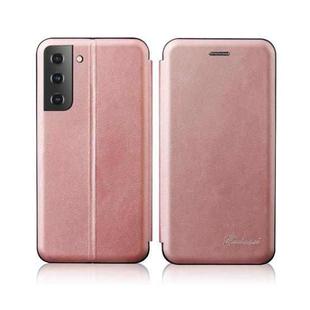 For Samsung Galaxy S22 Plus 5G Retro Texture Magnetic Card Holder Leather Case(Rose Gold)