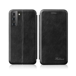 For Samsung Galaxy S22 Ultra 5G Retro Texture Magnetic Card Holder Leather Case(Black)