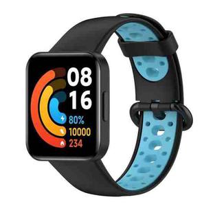 For Xiaomi Redmi Watch 2 Two-Color Mixed Silicone Watch Band(Black+Blue)