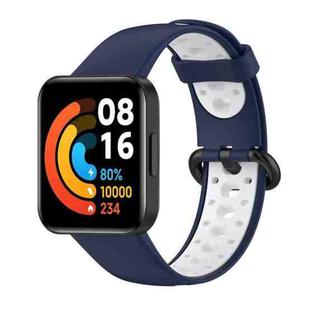 For Xiaomi Redmi Watch 2 Two-Color Mixed Silicone Watch Band(Blue+White)