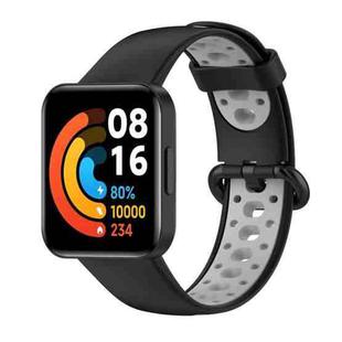 For Xiaomi Redmi Watch 2 Lite Two-Color Mixed Silicone Watch Band(Black+Grey)