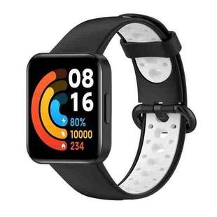 For Xiaomi Redmi Watch 2 Lite Two-Color Mixed Silicone Watch Band(Black+White)