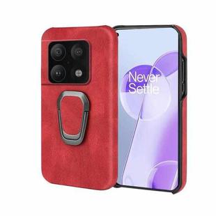 For OnePlus 10 Pro Ring Holder PU Phone Case(Red)