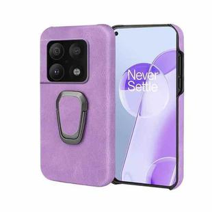 For OnePlus 10 Pro Ring Holder PU Phone Case(Purple)