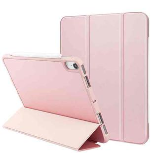 For iPad mini 6 3-Fold Holder Shockproof Leather Smart Tablet Case(Pink)