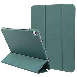 For iPad mini 6 3-Fold Holder Shockproof Leather Smart Tablet Case(Dark Green)