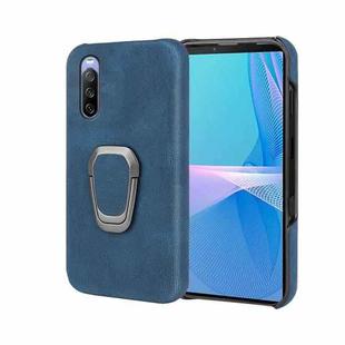 For Sony Xperia 10 III Ring Holder PU Phone Case(Blue)