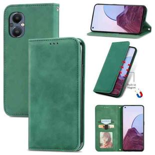 For OnePlus Nord N20 5G Retro Skin Feel Magnetic Leather Case(Green)