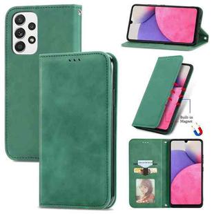 For Samsung Galaxy A33 5G Retro Skin Feel Magnetic Leather Case(Green)