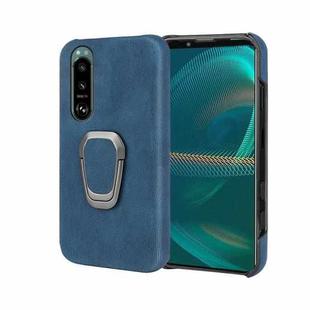 For Sony Xperia 5 III Ring Holder PU Phone Case(Blue)