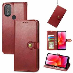 For Motorola Moto G Power 2022 Solid Color Leather Buckle Phone Case(Red)