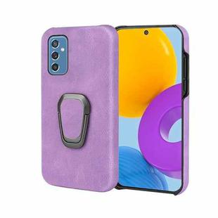 Ring Holder PU Phone Case For Samsung Galaxy M52 5G(Purple)
